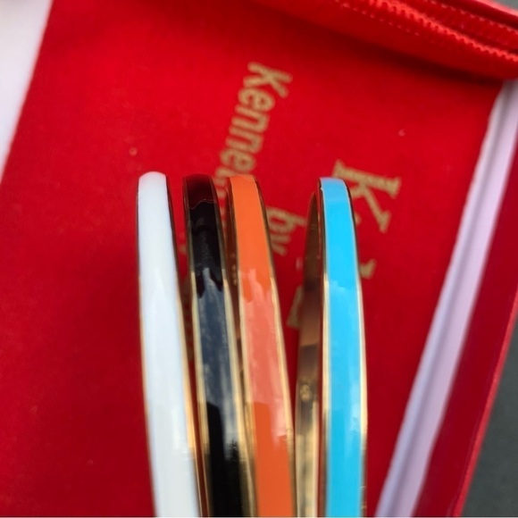 🆕 Kenneth Jay Lane Multicolor Spacer Bangle Bracelet Set of 4 Women’s Jewelry - Picture 1 of 7